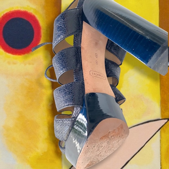 Coach Moreen Heels Black Platform Leather Women Shoes Size 8 B - Picture 14 of 17